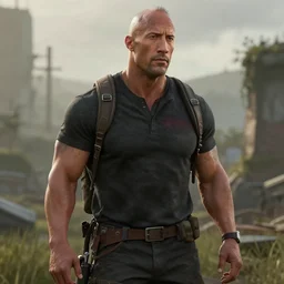 videogame screenshot of dwayne johnson in the last of us
