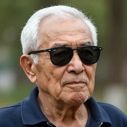 old man with sunglasses, realistic