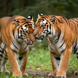 pippi stroking her pet tiger