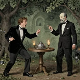 A ritual, by Raphael Hopper, and Rene Magritte. Steven Rhodes, Extremely Highly detailed, Occult, funny, humorous, humor, hilarious, funny, entertaining, magical, trending on artstationHQ