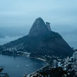 rio de janeiro, by simon stalenhag, cinematic, award winning, intricate, mist, fog, blue light