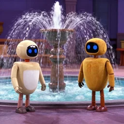 the fountain scene from friends with robots