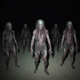 the mutant human - animal hybrid creatures that were created at dugway underground military base in utah, at night, real night vision infrared footage, creepy as heck, cursed footage, full body view, creepy security camera footage, in the desert at night