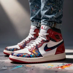 photo of air jordan sneakers by jackson pollock