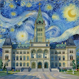 manitoba legislature in winnipeg, van gogh painting