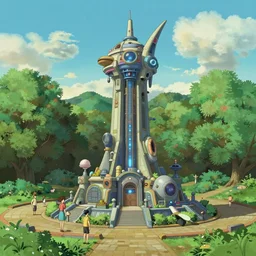 a highly detailed matte painting of a solarpunk monument in a beautiful park by studio ghibli, makoto shinkai, by artgerm, by wlop, by greg rutkowski, volumetric lighting, octane render, 4 k resolution, trending on artstation, masterpiece