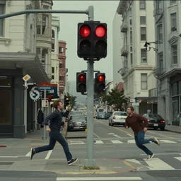 ultra realistic red light camera capturing 2 1 savage running the light in san francisco, historically accurate footage, unreleased version of the second coming by james franco