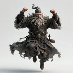 grizzled ancient wizard character floating in a powerful action pose, concept art, hyper detailed, artstation, pinterest, anamorphic, lightroom, surreal portrait