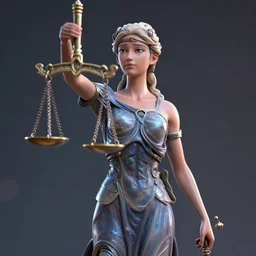 lady justice futuristic style, highly detailed, rendered, ray - tracing, cgi animated, 3 d demo reel avatar