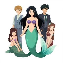 goth mermaid, clean cel shaded vector art. shutterstock. behance hd by lois van baarle, artgerm, helen huang, by makoto shinkai and ilya kuvshinov, rossdraws, illustration
