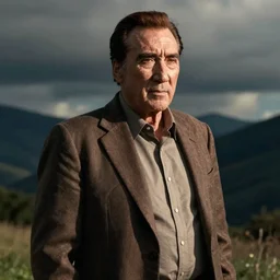 detailed ultrarealistic medium shot photography of old nicholas cage as magnum, tom selleck cinematic