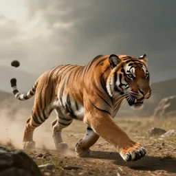 gal gadot chasing a tiger, an epic fantasy, dramatic lighting, cinematic, establishing shot, extremely high detail, photorealistic, cinematic lighting, artstation, matte painting, by simon stalenhag, horizon forbidden west