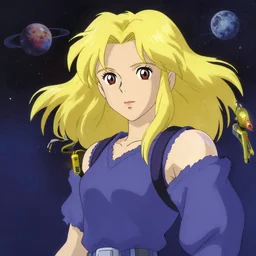 bjork as anime, ghibli studio, outer space