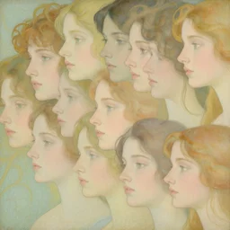 a lot of patterns morphing in a beautiful girls face, film still by wes anderson, depicted by balthus, limited color palette, very intricate, art nouveau, highly detailed, lights by hopper, soft pastel colors, minimalist