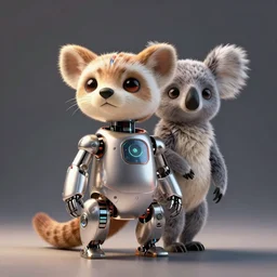 studio photo of a futuristic cute pet robot, by artgerm and greg rutkowski and marc newson and zaha hadid and alphonse mucha, robotic ( ( ( otter koala fennec mix ) ) ), kindchenschema, side view, volumetric light, detailed, octane render - t