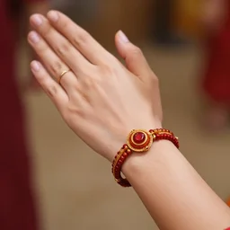 hand with rakshabandhan bracelet