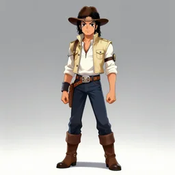 full body and face central portrait character concept art design, anime key visual of an archaeologist adventurer michael jackson warrior, looking foward, studio lighting delicate features finely detailed perfect art, at an ancient city, gapmoe yandere grimdark, trending on pixiv fanbox, painted by greg rutkowski makoto shinkai takashi takeuchi studio ghibli