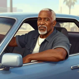 old black man in car, gta san andreas art