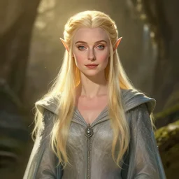 beautiful elf elizabeth debicki as galadriel, lord of the rings, lotr fanart, trending on artstation, character art, the hobbit, digital painting, concept art, smooth, sharp focus, illustration, art by artgerm and greg rutkowski, radiant light,