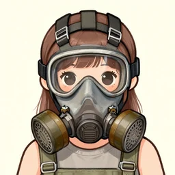 a cute girl with gasmask, illustration, 8 k, by roby dwi antono, by mark ryden