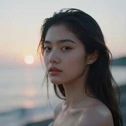 photographic portrait of a stunningly beautiful female maiden pagan sirens face, in soft dreamy light at sunset, hasselblad, nikon, cinematic shot, by annie leibovitz, steve mccurry, david lazar, jimmy nelsson