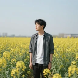 man in a flower field by qunqing 1 2 3