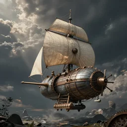 a steampunk spelljammer airship by laurie lipton