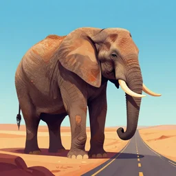 elephant rock alula, vector illustration. desert landscape with road going far away into the horizon, vector illustration, in marble incrusted of legends heartstone official fanart behance hd by jesper ejsing, by rhads, makoto shinkai and lois van baarle, ilya kuvshinov, rossdraws global illumination