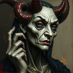 3 d grainy cell shaded portrait airbrush painting of witch of hell, 3 d cell shaded cubism, in the style of picasso, elegant, highly detailed, artstation, art by picasso 3 d cell shaded unreal engine
