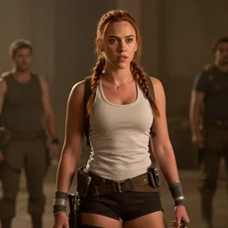 scarlet johnson as lara croft, an film still, hollywood scene
