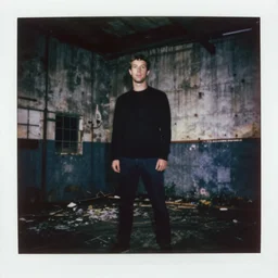 a tall dark shadowy figure ( ( mark zuckerberg ) ) standing in the corner of the basement of an industrial building, abandoned, creepy!!, grainy, eerie, terrifying, horrorifiying, old polaroid, expired film,