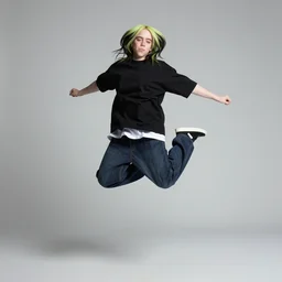 paparazzi photo of Billie Eilish jumping for no reason