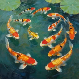 painting of a koi pond, trending on artstation, masterpiece by ismail inceoglu