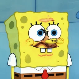 gandhi's face on spongebobs body, in the style of spongebob,