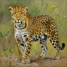 a beautiful painting leopard, by picasso award - winning art in realistic oil painting