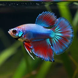 a colorful beautiful beta fish in water, highly detailed, super realistic, shot by macro lens, nikon macro 1 0 5 mm