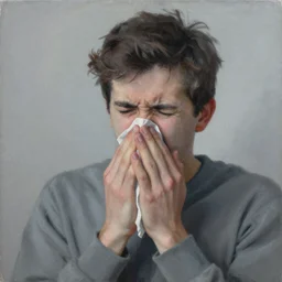 Alex grey painting of someone sneezing