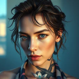 vaporwave portrait, au naturel, hyper detailed, digital art, trending in artstation, cinematic lighting, studio quality, smooth render, unreal engine 5 rendered, octane rendered, art style by klimt and nixeu and ian sprigger and wlop and krenz cushart.