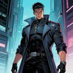 « beautiful comic style drawing of cyberpunk king by greg rutkowski, very detailed »