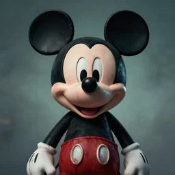 portrait of mickey mouse as a disgusting lovecraftian horror, high resolution photography