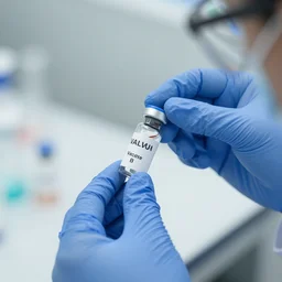 scientist putting microchips into a vaccine