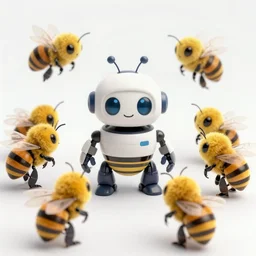 a team of bee robots, hyperrealistic, digital art, 4 k