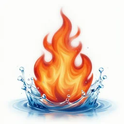 water and fire combine in element, real