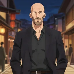 jason statham as anime character, kyoto animation, magical