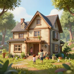 you can build a big house for the family,, silly, ultra realistic, unreal engine 5, depth of field, bokeh, octane render, 8 k hd,