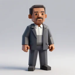 3d low poly render of Samuel L Jackson