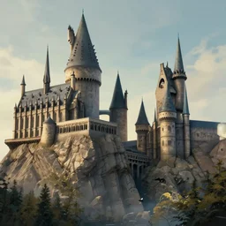 brutalist hogwarts, extremely detailed digital art, 4 k, dreamy illustration, trending on artstation
