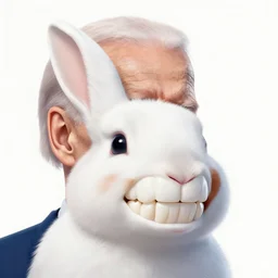 joe biden with gigantic rabbit teeth