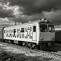 train by Keith Haring