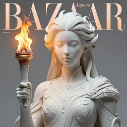 sculpture made of fire, portrait, female, future, torch, harper's bazaar, vogue, fashion magazine, intricate, concept art, close up, ornate, luxury, elite, elegant, trending on artstation, by ruan jia, by Kenneth Willardt, by ross tran, by WLOP, by Andrei Riabovitchev,
